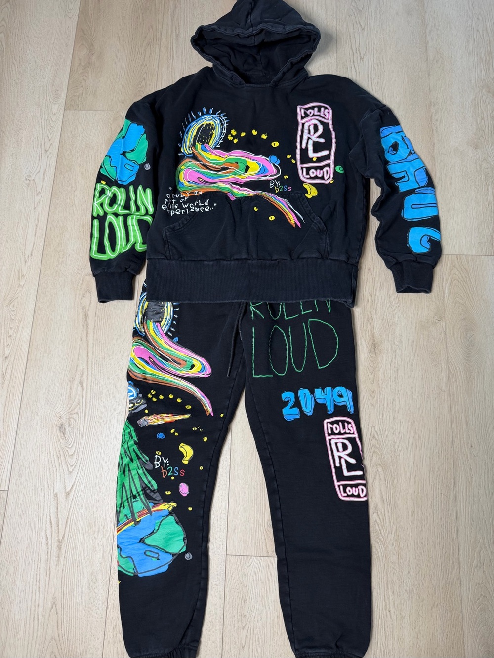 Urban Outfitters Rolling Loud Style Black Hoodie & Jogger Set